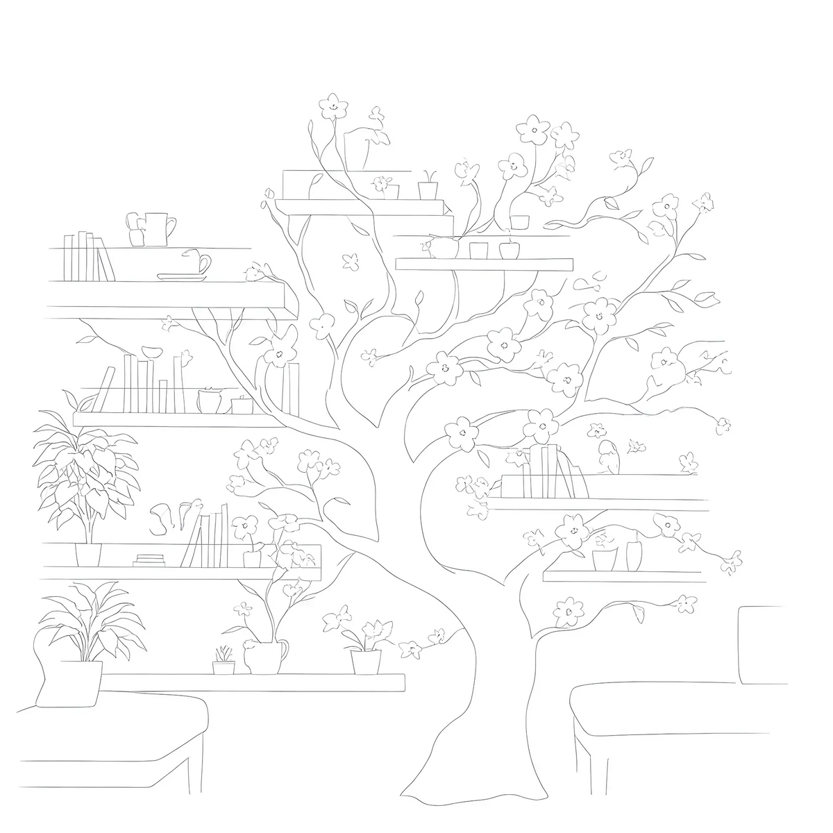 Stylish Tree Bookcase – Handmade Wooden Shelf, Perfect for Gifts or Reading Corners