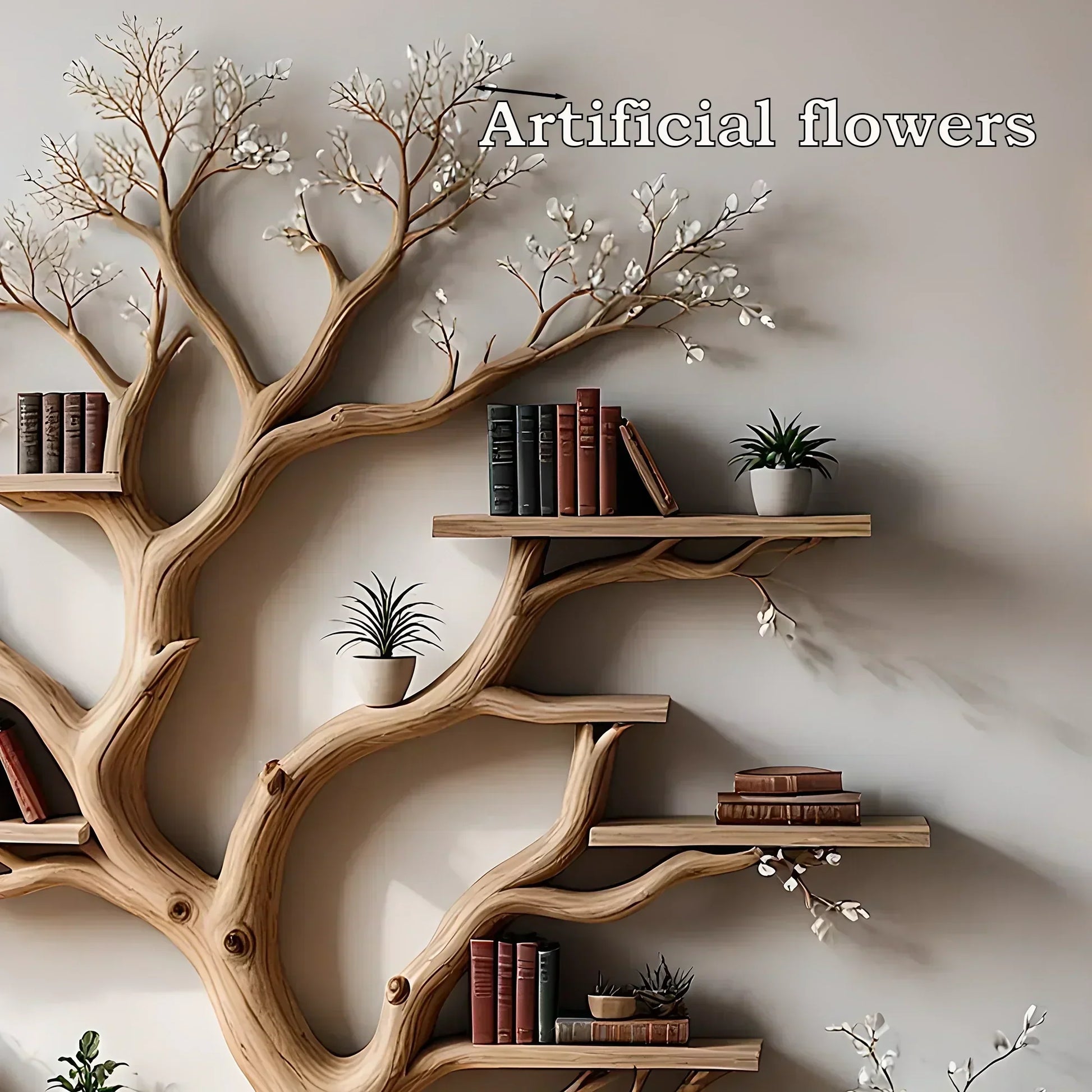 Decorative Wooden Tree Shelf – Minimalist & Functional 