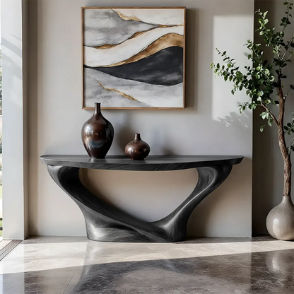 Y-Form Walnut Finish Console Table – Handcrafted Modern Design