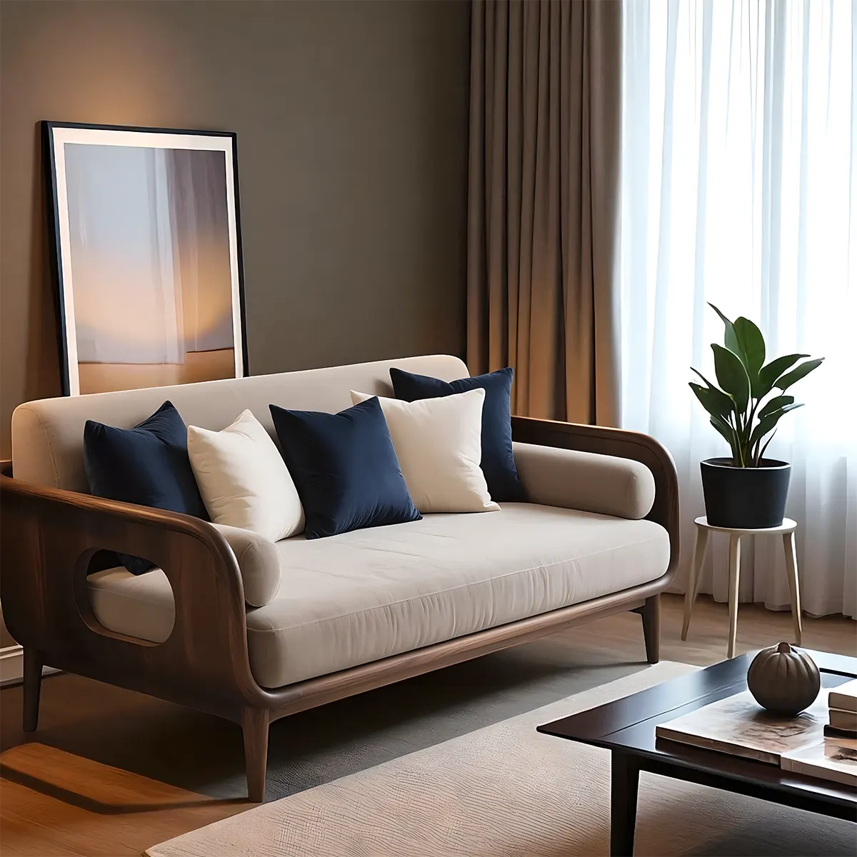 High-class Ash Wood Sofa - Luxurious & Durable Nordic Design 