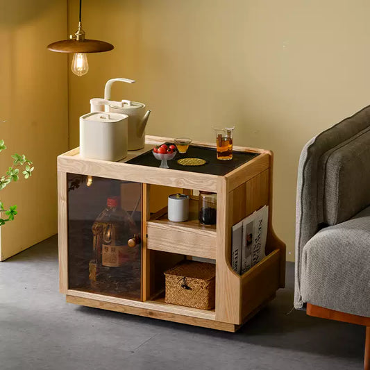 Japanese Wabi-Sabi Wooden Tea Cabinet - Rustira