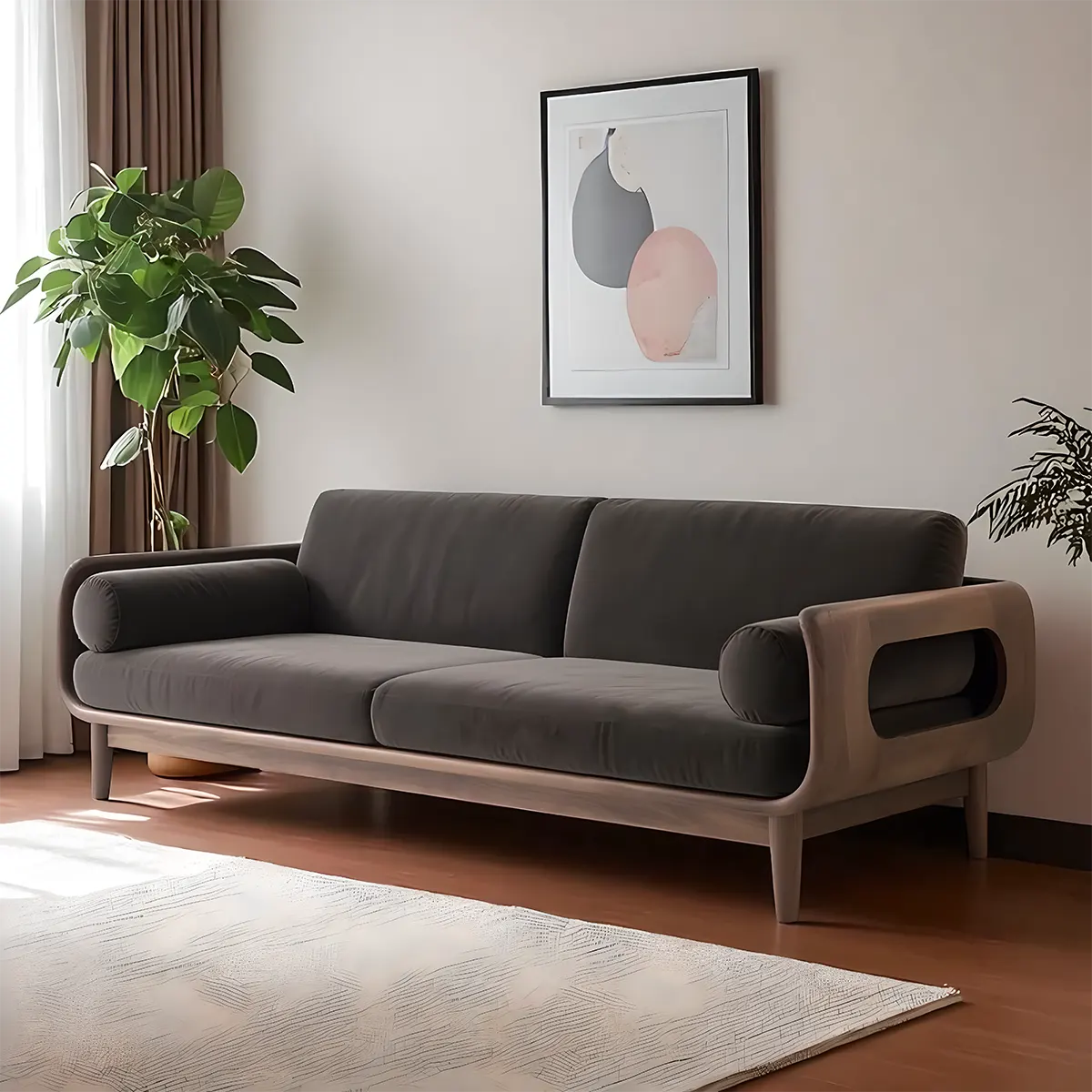 Minimalist ash wood sofa – Luxurious & comfortable 