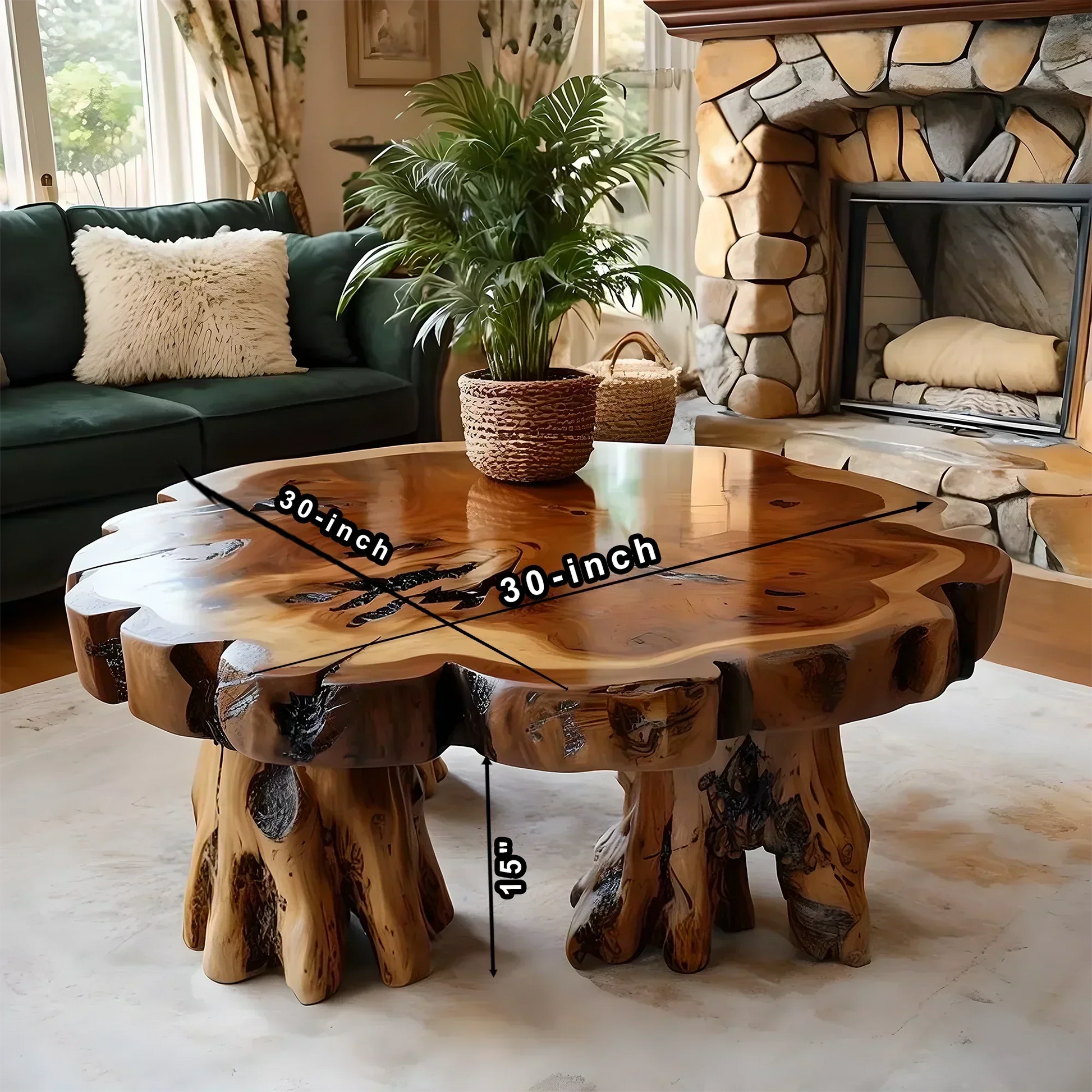 round coffee table, modern coffee table, driftwood table 
