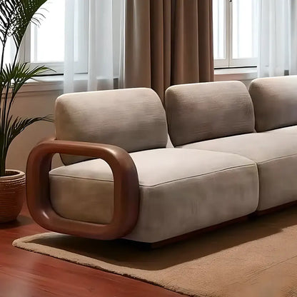 Simple 3-4 seater sofa – Natural ash wood frame 