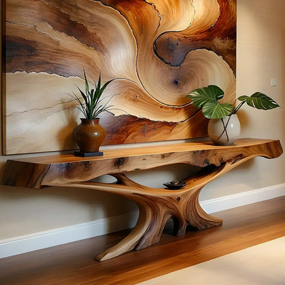 Solid wood console table, handmade natural wood console table, live edge table, entryway table, narrow entryway table 