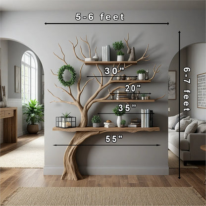 Tree branch montessori bookshelf mid century bookcase wall mount bookshelf corner bookcase christmas decor. 